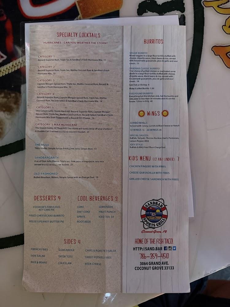 Sandbar Sports Grill Menu image 4
